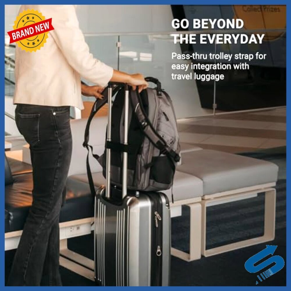 Tech Backpack with ScanSmart Compartment RFID Blocking Multiple Pockets TSA - Picture 4 of 6